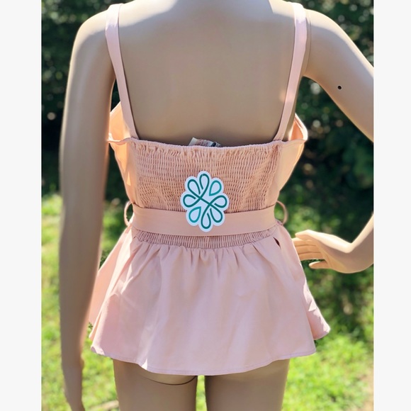 . Shop Hope’s Girly Blush Button Tie Top - Picture 3 of 8